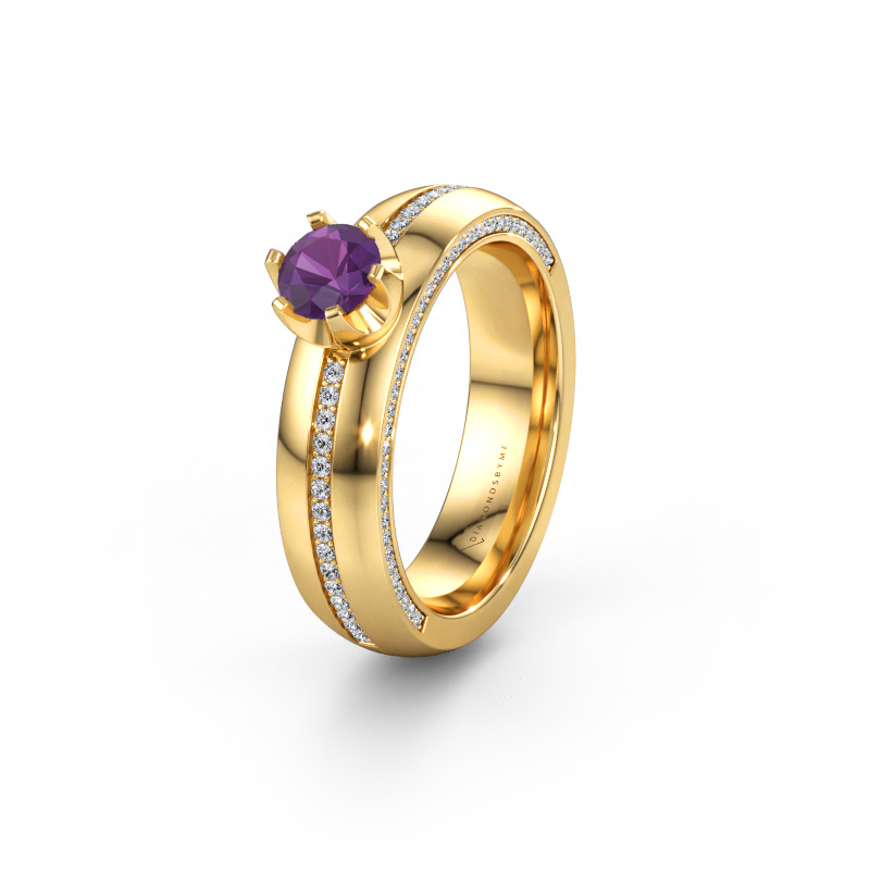 Immagine di Fede nuziale WH0416L25E 585 oro ±5 x 2,6 mm Ametista