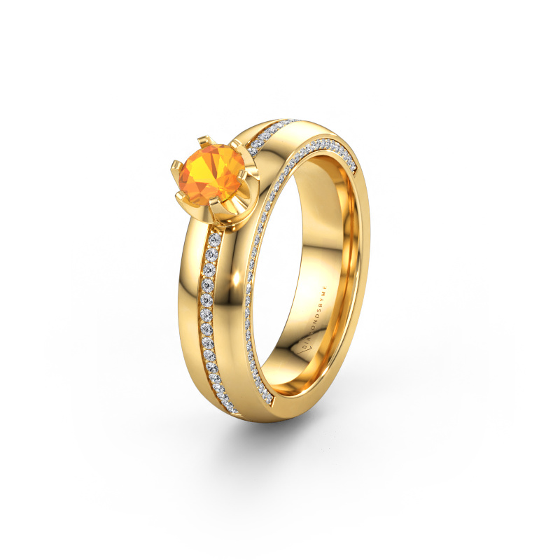 Bild av Vigselring WH0416L25E 585 gult guld ±5 x 2,6 mm Citrin