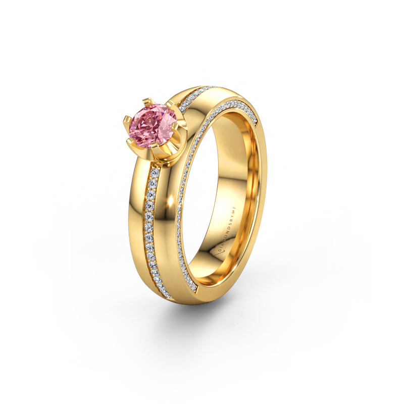 Immagine di Fede nuziale WH0416L25E 585 oro ±5 x 2,6 mm Diamante lab grown rosa