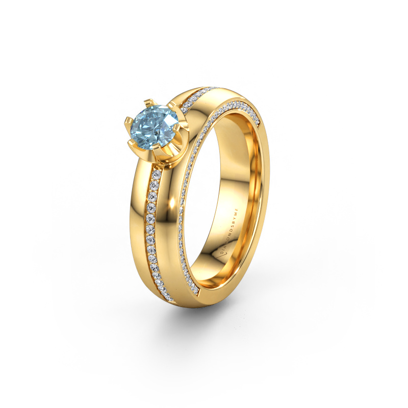 Immagine di Fede nuziale WH0416L25E 585 oro ±5 x 2,6 mm Diamante lab grown blu