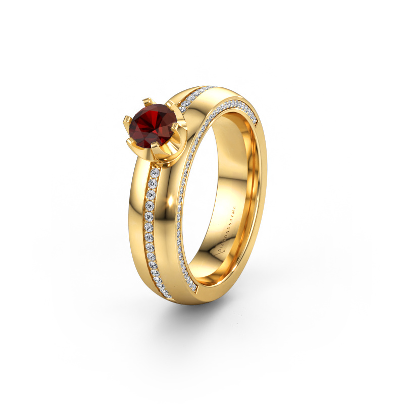 Immagine di Fede nuziale WH0416L25E 585 oro ±5 x 2,6 mm Granato