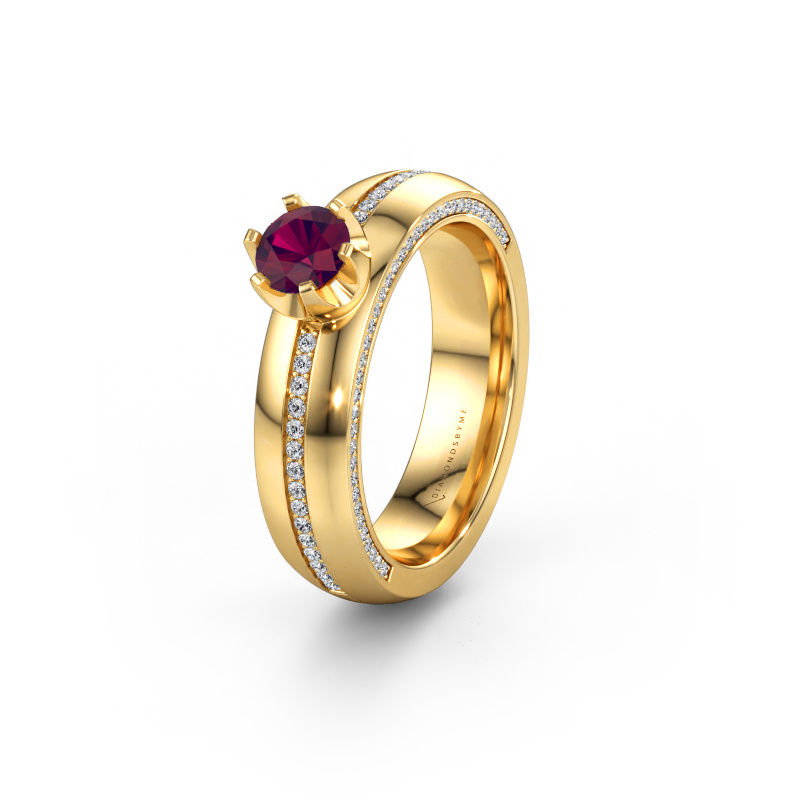 Immagine di Fede nuziale WH0416L25E 585 oro ±5 x 2,6 mm Rodolite