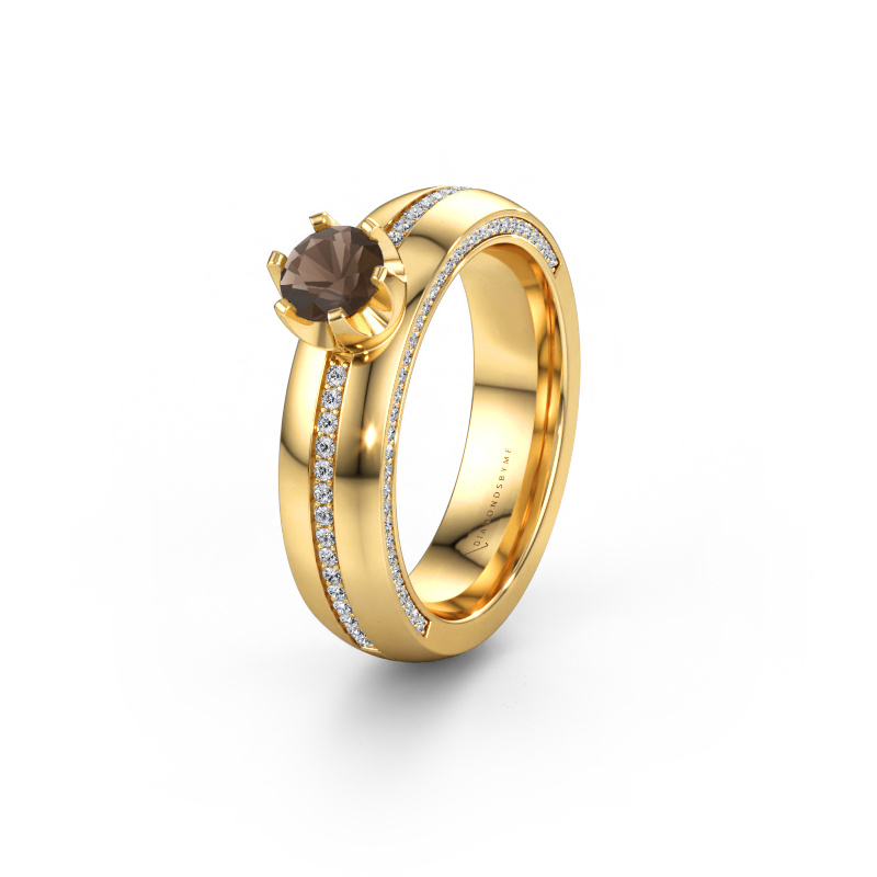Bild av Vigselring WH0416L25E 585 gult guld ±5 x 2,6 mm Rökkvarts
