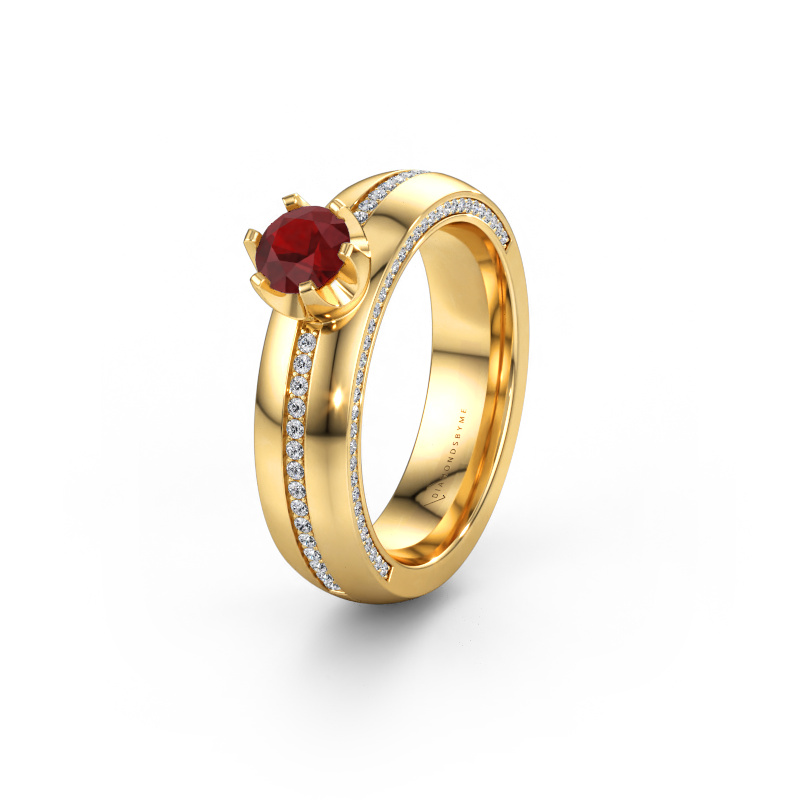 Immagine di Fede nuziale WH0416L25E 585 oro ±5 x 2,6 mm Rubino