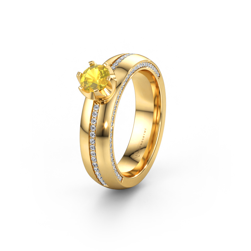 Immagine di Fede nuziale WH0416L25E 585 oro ±5 x 2,6 mm Zaffiro giallo