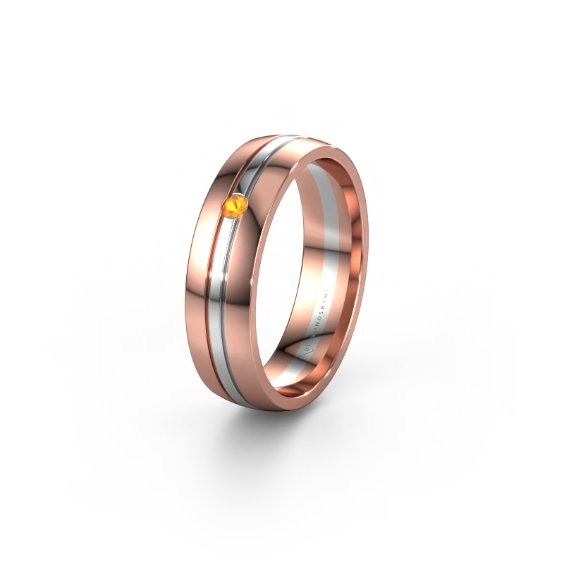 Image of Wedding ring WH0420L25X 585 rose gold ±0.20x0.06 in Citrin