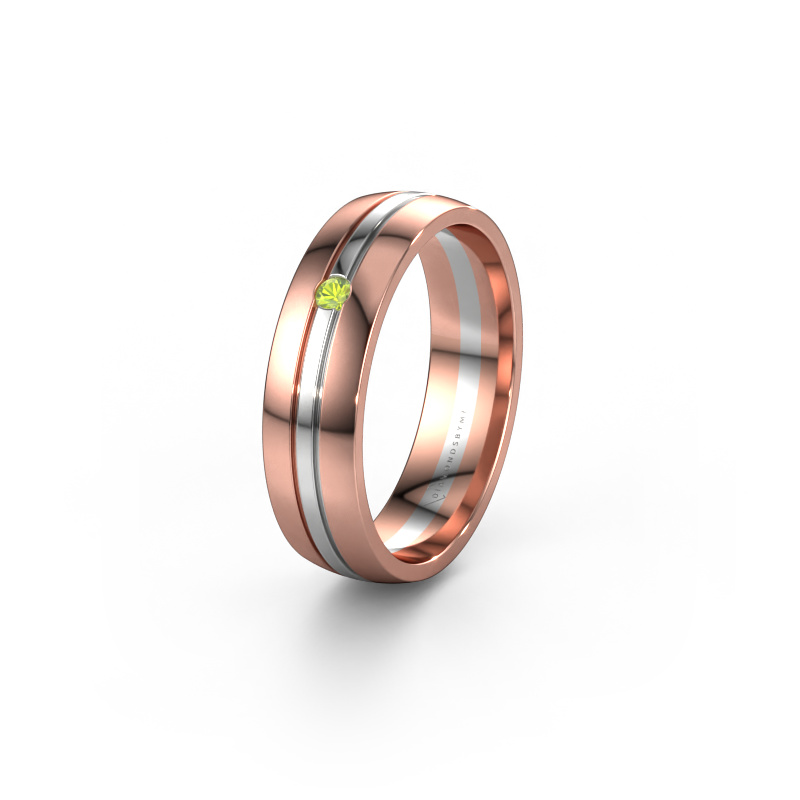 Image of Wedding ring WH0420L25X 585 rose gold ±0.20x0.06 in Peridot