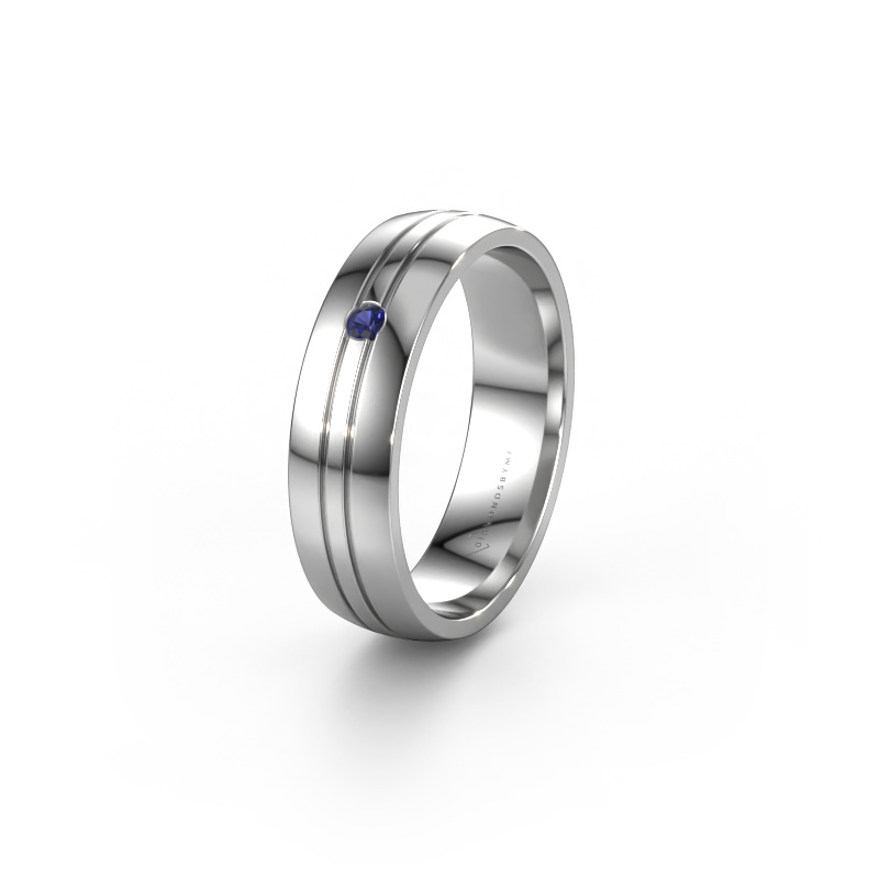 Image of Wedding ring WH0420L25X 950 platinum ±0.20x0.06 in Sapphire
