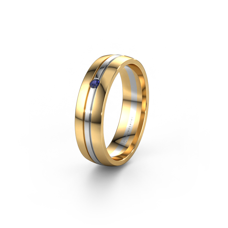Image of Wedding ring WH0420L25X 585 gold ±5x1.5 mm Sapphire