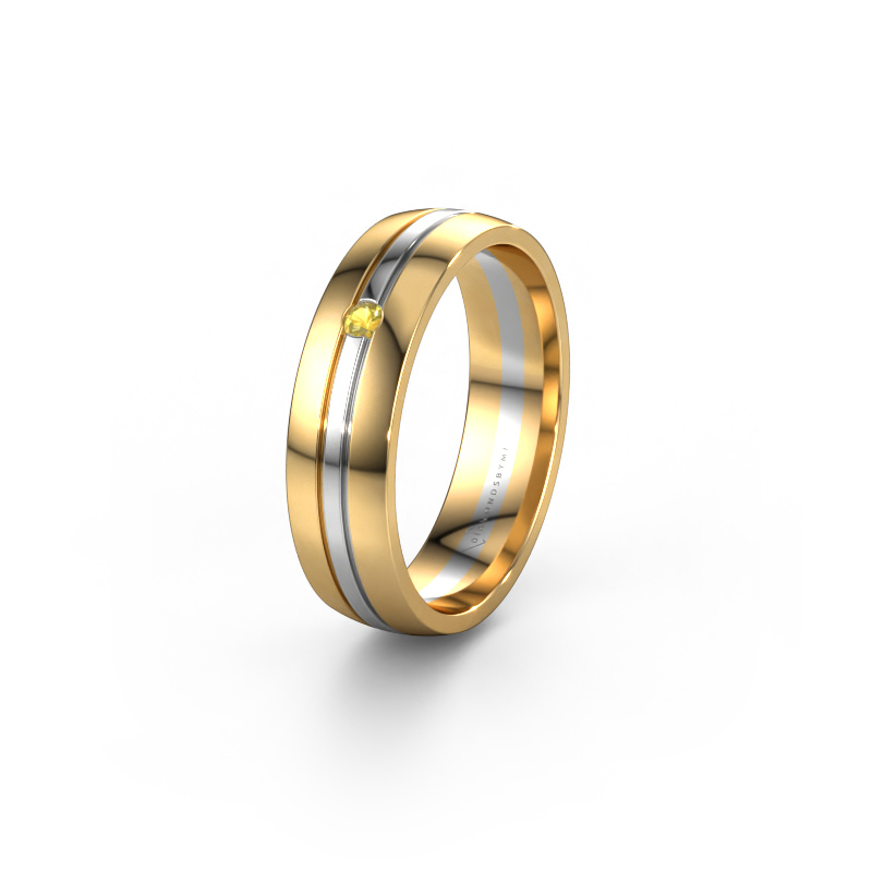 Image of Wedding ring WH0420L25X 585 gold ±0.20x0.06 in Yellow sapphire