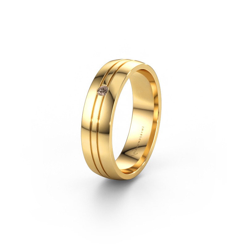 Immagine di Fede nuziale WH0420L25X 585 oro ±5 x 1,5 mm Diamante marrone