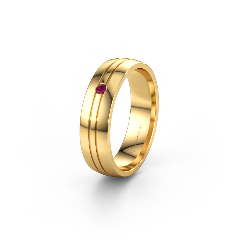 Immagine di Fede nuziale WH0420L25X 585 oro ±5 x 1,5 mm Rodolite