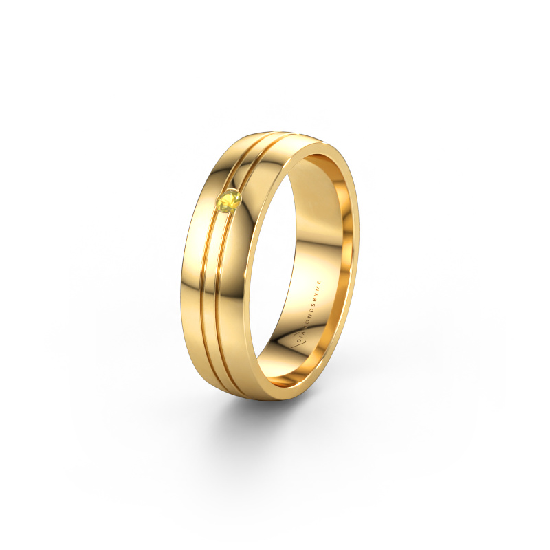 Immagine di Fede nuziale WH0420L25X 585 oro ±5 x 1,5 mm Zaffiro giallo
