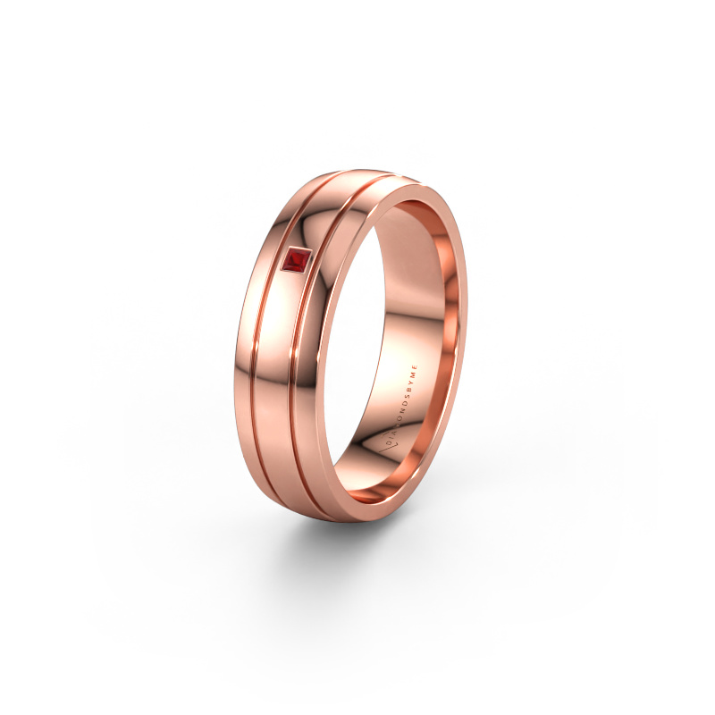 Immagine di Fede nuziale WH0422L25X 585 oro rosa ±5 x 1,5 mm Rubino