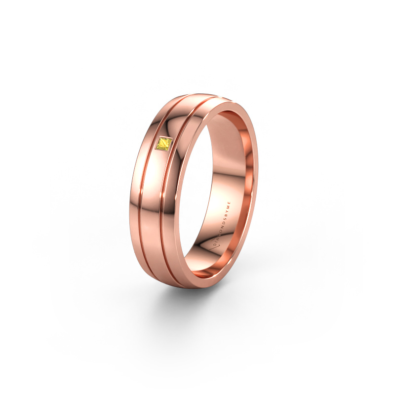 Bild av Vigselring WH0422L25X 585 roséguld ±5 x 1,5 mm Gul safir