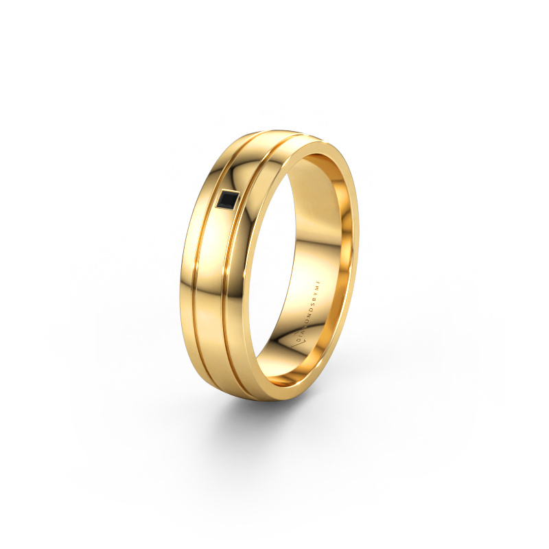 Immagine di Fede nuziale WH0422L25X 585 oro ±5 x 1,5 mm Diamante nero
