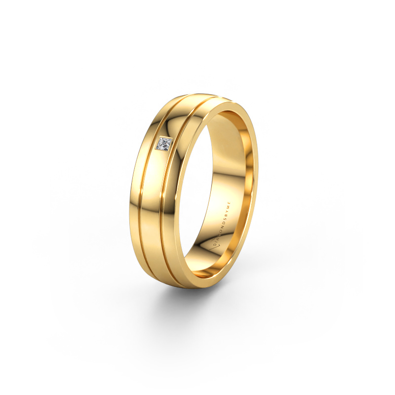 Bild av Vigselring WH0422L25X 585 gult guld ±5 x 1,5 mm Labbodlad diamant