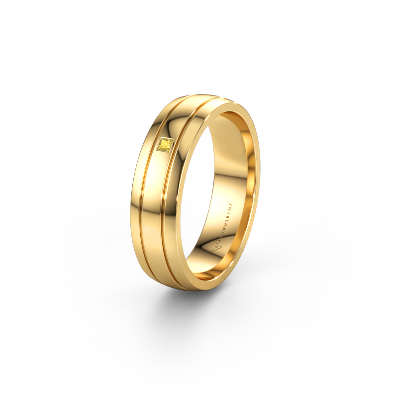 Immagine di Fede nuziale WH0422L25X 585 oro ±5 x 1,5 mm Zaffiro giallo