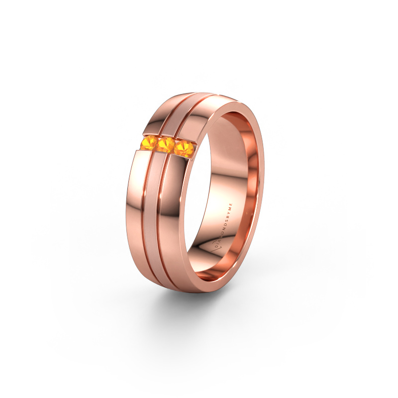 Immagine di Fede nuziale WH0426L26A 585 oro rosa ±6 x 1,7 mm Citrino