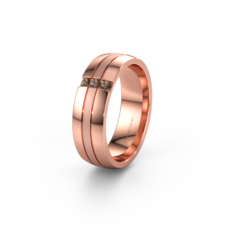 Bild av Vigselring WH0426L26A 585 roséguld ±6 x 1,7 mm Rökkvarts
