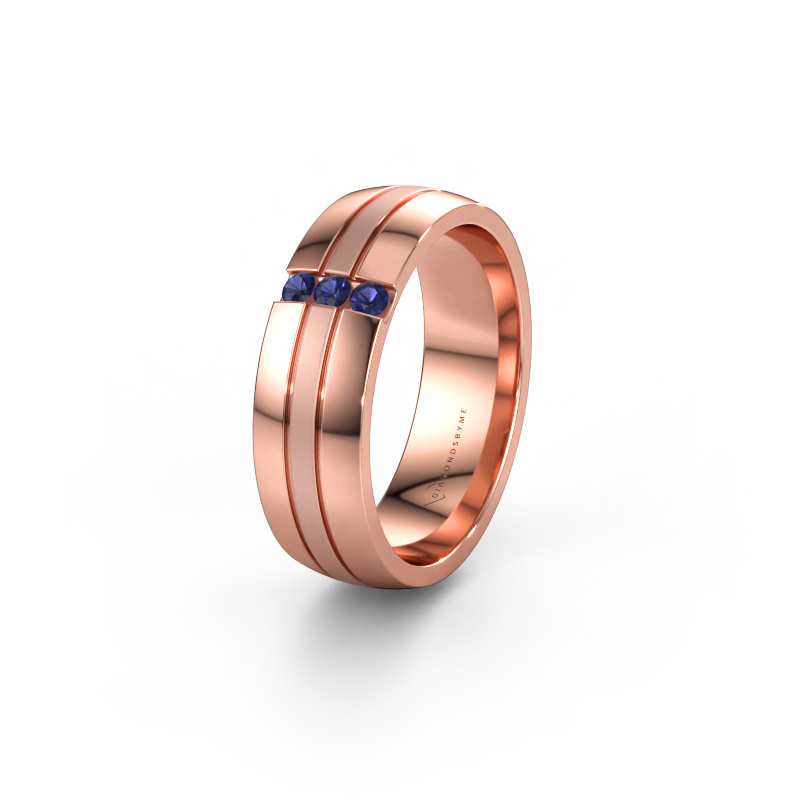 Immagine di Fede nuziale WH0426L26A 585 oro rosa ±6 x 1,7 mm Zaffiro