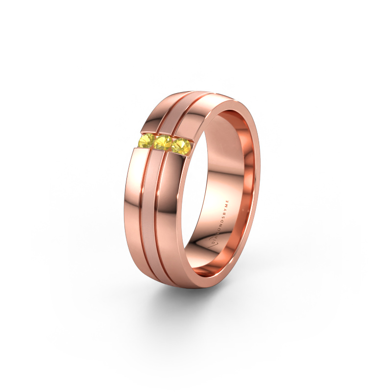 Immagine di Fede nuziale WH0426L26A 585 oro rosa ±6 x 1,7 mm Zaffiro giallo