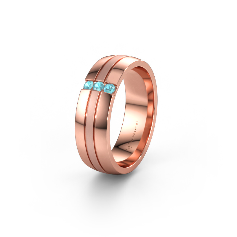 Bild av Vigselring WH0426L26A 585 roséguld ±6 x 1,7 mm Blå topas