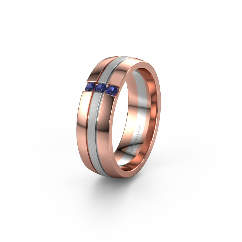Image of Wedding ring WH0426L26A 585 rose gold ±6x1.7 mm Sapphire