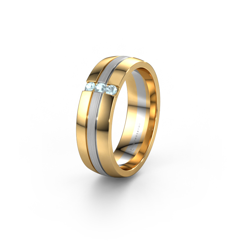 Bild von Trauring WH0426L26A 585 Gold ±6x1.7 mm Aquamarin