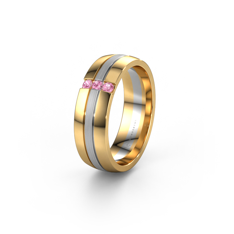 Bild von Trauring WH0426L26A 585 Gold ±6x1.7 mm Pink Saphir