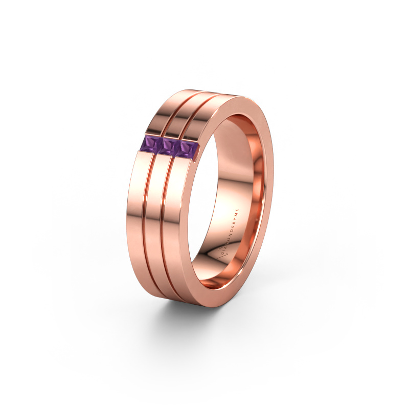 Immagine di Fede nuziale WH0428L16BP 585 oro rosa ±6 x 2 mm Ametista