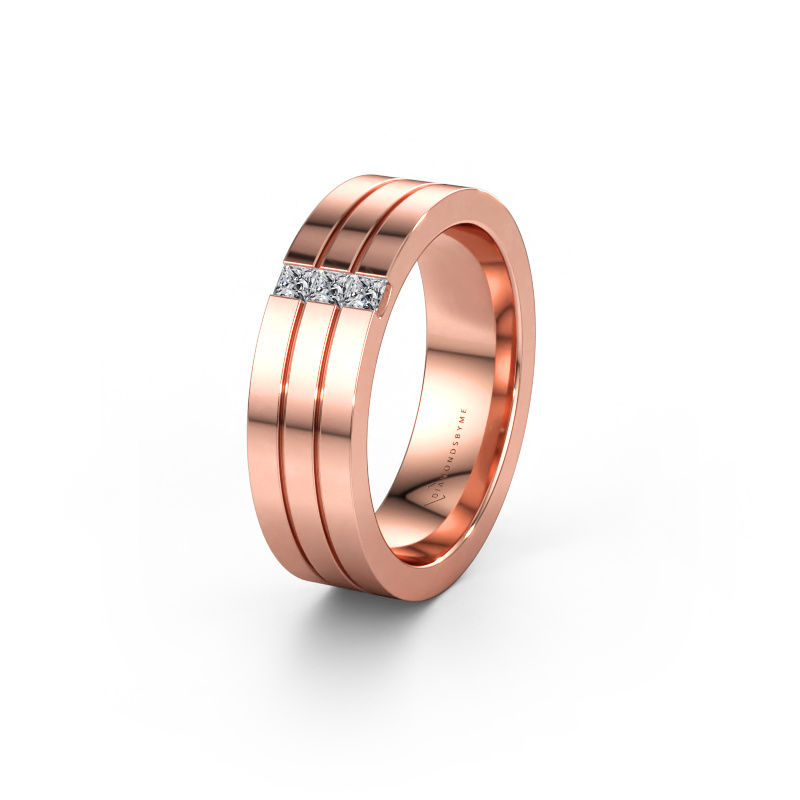 Immagine di Fede nuziale WH0428L16BP 585 oro rosa ±6 x 2 mm Zirconia cubica