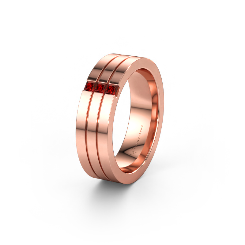 Immagine di Fede nuziale WH0428L16BP 585 oro rosa ±6 x 2 mm Granato