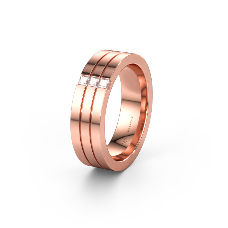 Bild av Vigselring WH0428L16BP 585 roséguld ±6 x 2 mm Champagnefärgad morganit