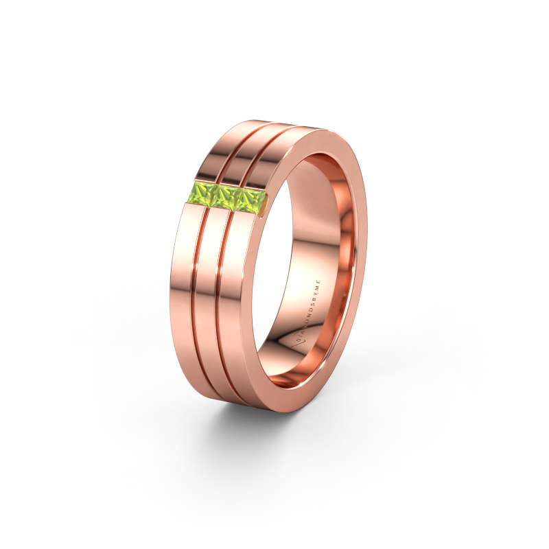 Immagine di Fede nuziale WH0428L16BP 585 oro rosa ±6 x 2 mm Peridoto
