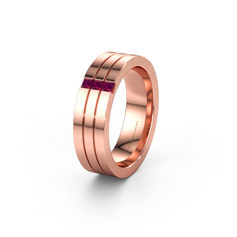 Immagine di Fede nuziale WH0428L16BP 585 oro rosa ±6 x 2 mm Rodolite