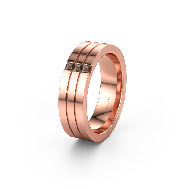 Immagine di Fede nuziale WH0428L16BP 585 oro rosa ±6 x 2 mm Quarzo fumé