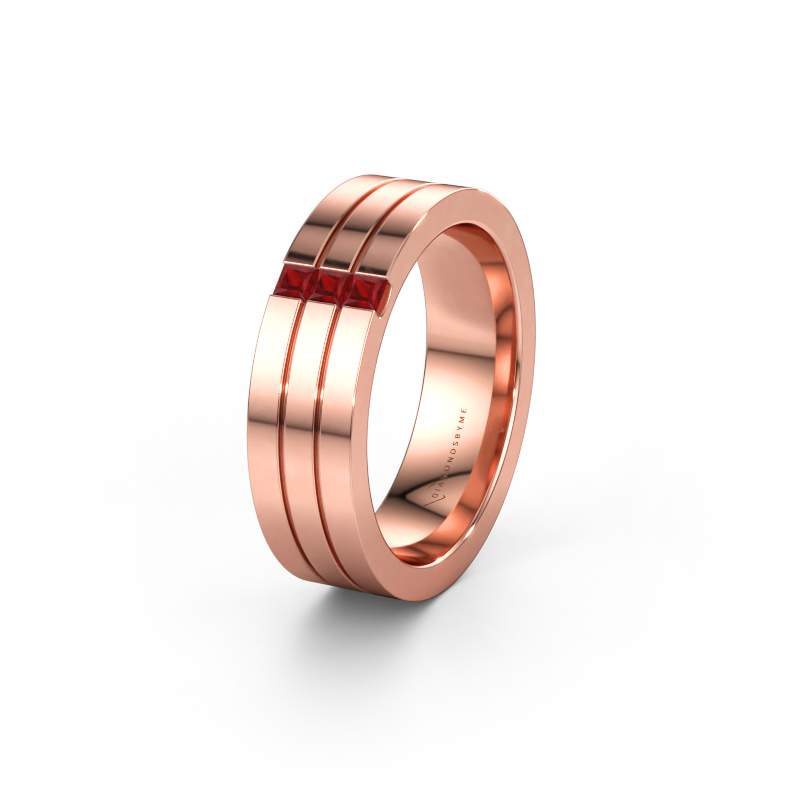 Immagine di Fede nuziale WH0428L16BP 585 oro rosa ±6 x 2 mm Rubino