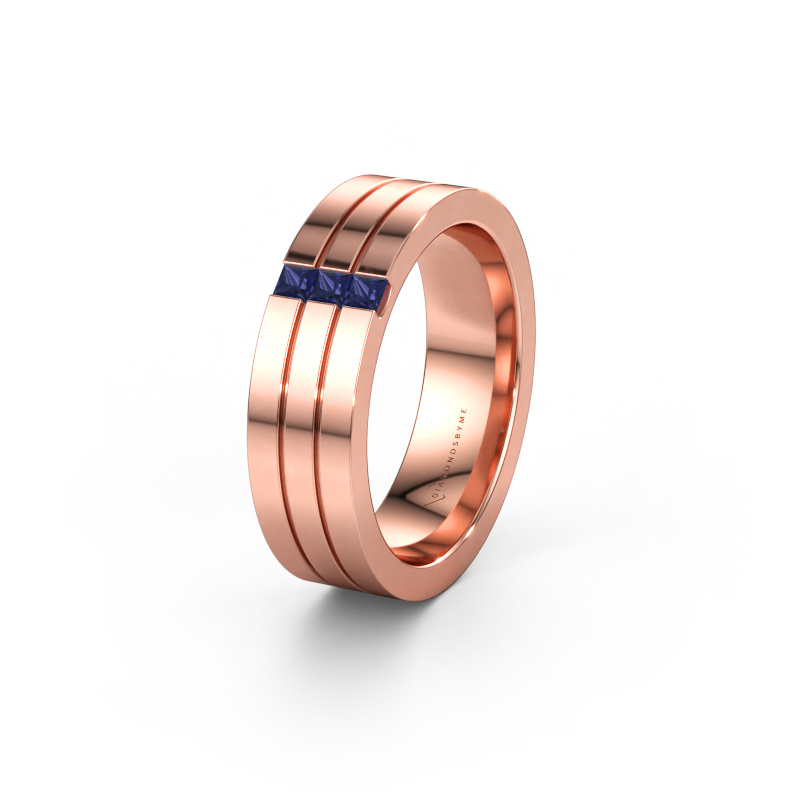 Immagine di Fede nuziale WH0428L16BP 585 oro rosa ±6 x 2 mm Zaffiro