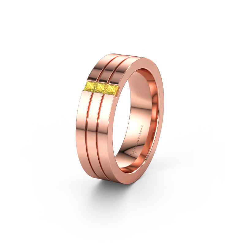 Immagine di Fede nuziale WH0428L16BP 585 oro rosa ±6 x 2 mm Zaffiro giallo