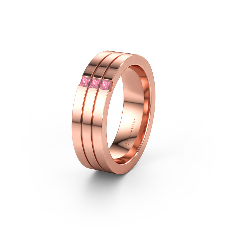 Bild av Vigselring WH0428L16BP 585 roséguld ±6 x 2 mm Rosa turmalin