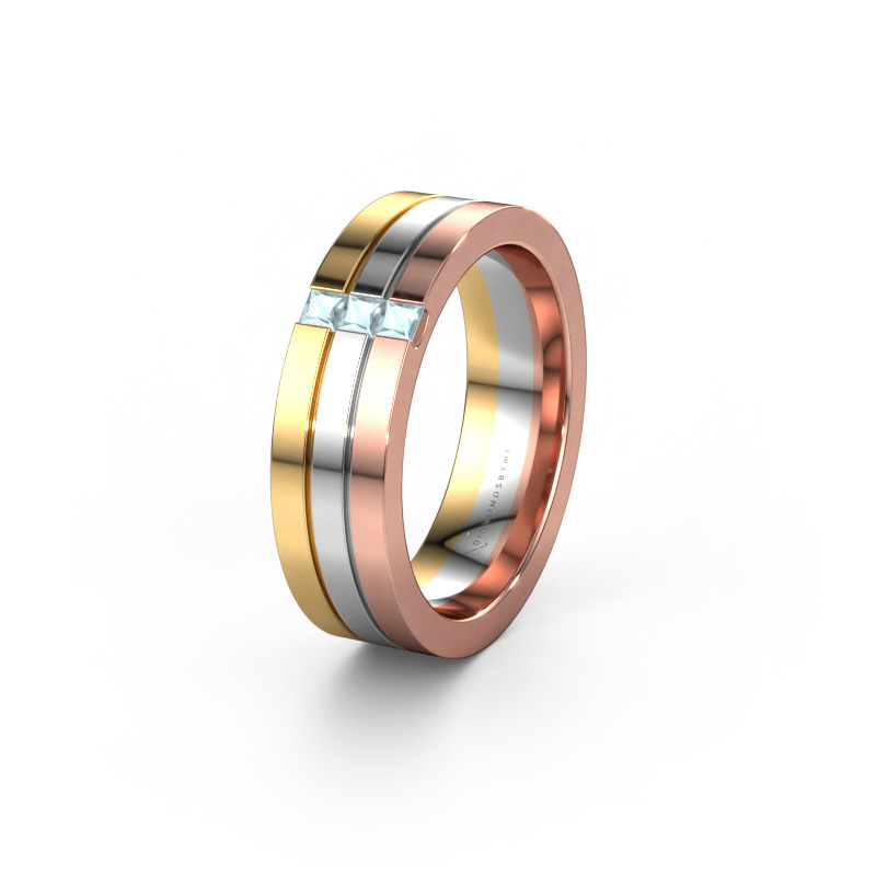 Image of Wedding ring WH0428L16BP 585 rose gold ±6x2 mm Aquamarine