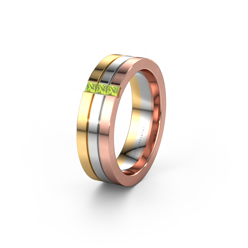 Image of Wedding ring WH0428L16BP 585 rose gold ±0.24x0.08 in Peridot