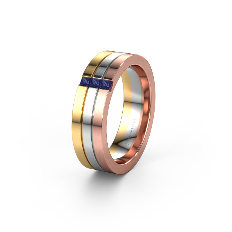 Image of Wedding ring WH0428L16BP 585 rose gold ±0.24x0.08 in Sapphire