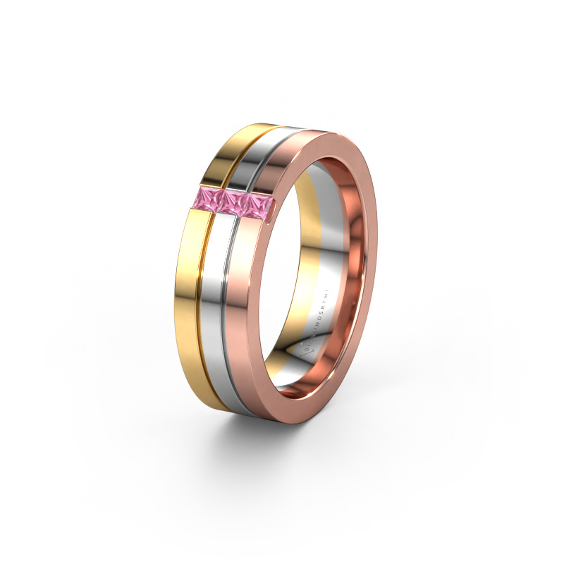 Image of Wedding ring WH0428L16BP 585 rose gold ±0.24x0.08 in Pink sapphire