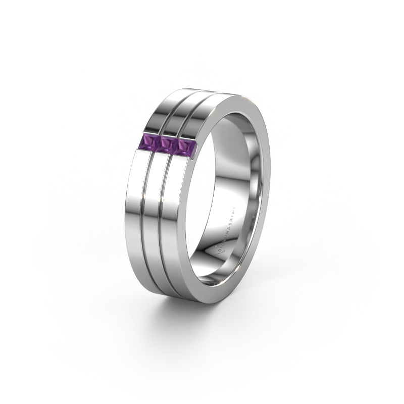 Bild von Ehering WH0428L16BP 950 Platin ±6x2 mm Amethyst