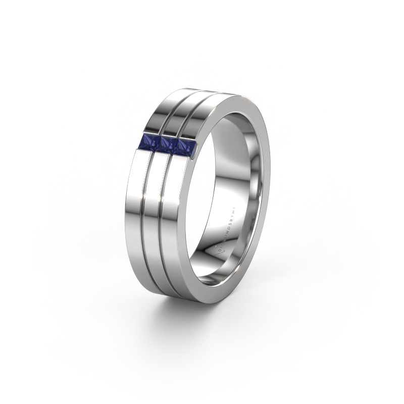 Image of Wedding ring WH0428L16BP 950 platinum ±6x2 mm Sapphire