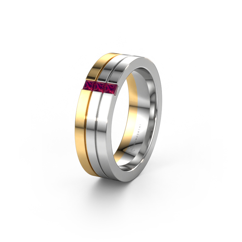 Image of Wedding ring WH0428L16BP 585 white gold ±0.24x0.08 in Rhodolite