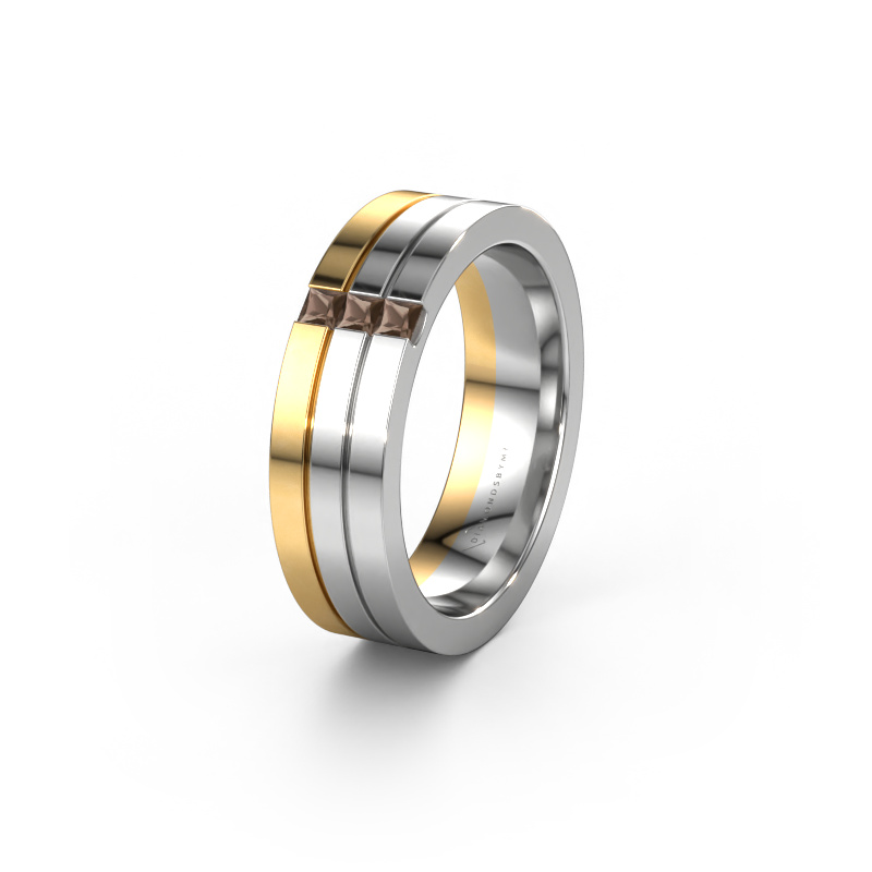 Image of Wedding ring WH0428L16BP 585 white gold ±0.24x0.08 in Smokey quartz