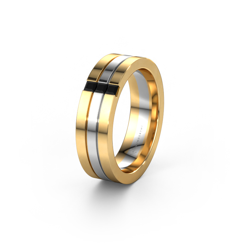 Bild von Ehering WH0428L16BP 585 Gold ±6x2 mm Schwarz Diamant